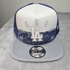 Men's New Era White/Gray Los Angeles Dodgers Team Foam Front A-Frame Trucker